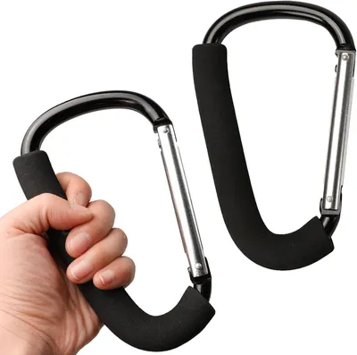Obrázek produktu pro Karabina z hliníku, 16 cm, 2 kusy, pro kočárky a tašky