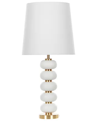 Produktbild von BELIANI Tischlampe Weiß mit Gold Stahl / Polyester / Baumwolle 80 cm Dekorativer Lampenfuß Langes Kabel mit Schalter Industrie Design Wohnzimmer Salon