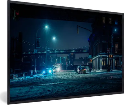 Produktbild von MuchoWow® Gerahmtes Poster New York - Brooklyn - Brücke 30x20 cm - Poster mit Schwarzem Bilderrahmen Wandposter Rahmen Foto Bilder - Kunstdruck - Bild-Poster