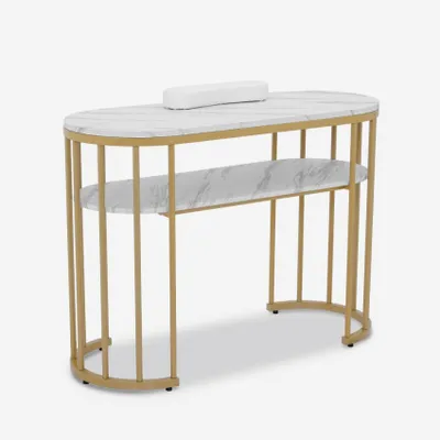 Produktbild von Maniküretisch Marmor Effekt Gold Metall 110x45x80 Monika