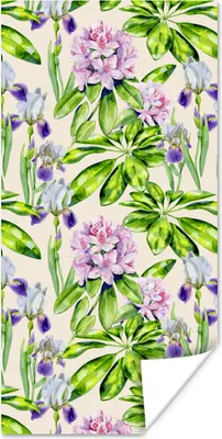 Produktbild von MuchoWow® Poster Hortensie - Blatt - Blüte 60x120 cm - Wandschmuck