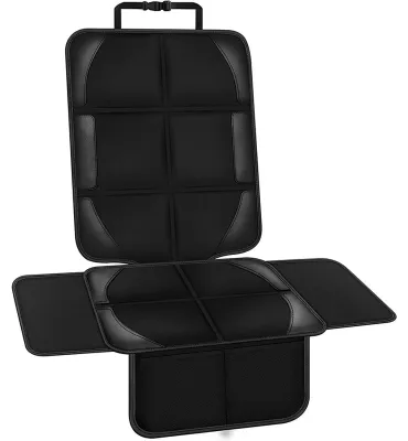 Image de Protection pour siège auto, tissu 600D, tapis de protection pour siège enfant, matériau similicuir, antidérapant et anti-frottement, avec sac de rangement pour bébé et animaux de compagnie