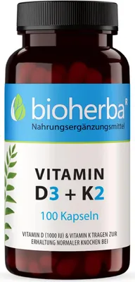 Produktbild von Bioherba Vitamin D3 + K2 100 Kapseln