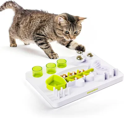 Katzen-Puzzle-Futterspender mit 3 Katzenminze-Bällen