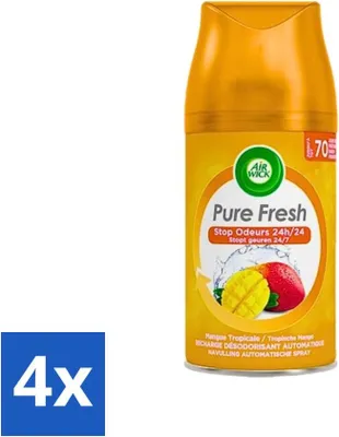 Produktbild von Air Wick Freshmatic – Nachfüllpackung für Lufterfrischer – Tropische Mango – 250 ml - Vorteilspack - 4 Stücke