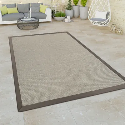 Produktbild von In- & Outdoor Teppich Balkon Terassen, Sisal Optik, Grau Grün in versch. Farben Grösse 80x150 cm
