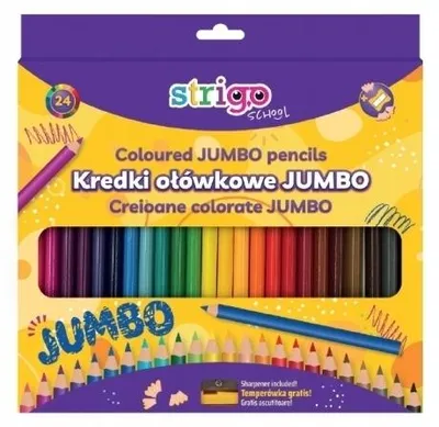 Produktbild von Strigo Jumbo Buntstifte 24 Stück mit Spitzer