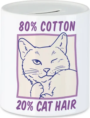 Produktbild von 80% Baumwolle 20% Cat Hair Spardose Katze Katzenmama Katzenfan Geschenkidee