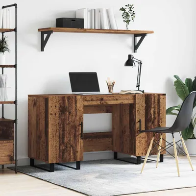Zdjęcie produktu dla Maison Exclusive - Biurko z recyklingowanego drewna i płyty drewnopodobnej, wymiary: 140 x 50 x 75 cm