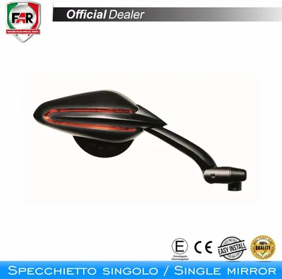 Zdjęcie produktu dla Zatwierdzone przez FAR lusterko na lewą kierownicę 7357 czarne dla Mv Agusta/Yamaha