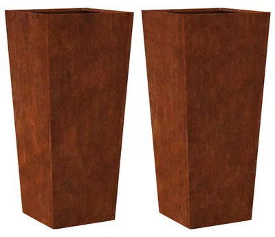 Obrázek produktu pro vidaXL květináč 2 ks 35x35x75 cm Ocel odolná proti povětrnostním vlivům