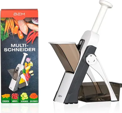 Produktbild von BEM Multischneider Multifunktionaler Gemüseschneider, 24-in-1 Gemüsehobel, Mandoline, Slicer, Kartoffel-, Zwiebel-, Karotten-, Gurkenschneider