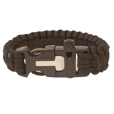 Produktbild von HIGHLANDER Paracord-Armband - Dreizack, Pfeife, Feuerstein schwarz