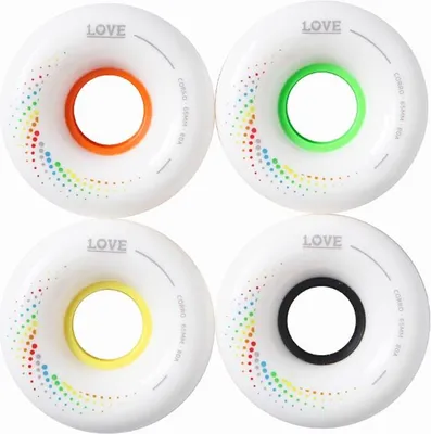 Productafbeelding van Skateboardwielen - Corro - 65mm - 80A - Wit - 1 Love Boards