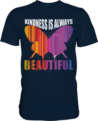 Produktbild von Kindness Beautiful Schmetterling T-Shirt – Navy / XXL