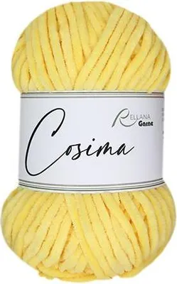 Produktbild von Rellana Cosima Chenillegarn 100 g/120m 100% Polyacryl weiche Babywolle 19 hellgelb