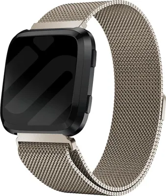 Produktbild von Milanese Smartwatch-Armband - Passend für Fitbit Versa / Versa 2 Milanese-Armband - Champagner - Strap-it Uhrenarmband / Armband / Armbänder - Größe: Größe S