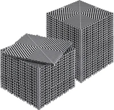 Produktbild von VEVOR ineinandergreifende Drainagematte Duschmatte 31 x 31 cm modulares ineinandergreifende Bodenmatten, 40 Stk. Spleiß-Drainagematten, rutschfeste Drainage-Bodenfliesen, für Garage Garten Grau