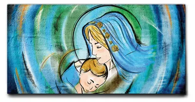 Zdjęcie produktu dla Giallobus - 15 - Uścisk Maryi - Giallobus - 70D x 35S cm - Obraz - Standaard frame canvas