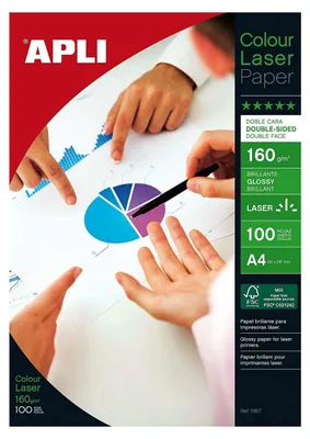 Immagine prodotto di APLI 011817 APLI Laser-Foto-Papier, DIN A4, 160 g/qm, hochglänzend