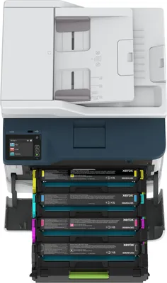 Produktbild von Xerox Xerox - Multifunktionsdrucker - 600x600 dpi - USB-Anschluss - 41,2x39,4x30,7 cm - weiß/blau