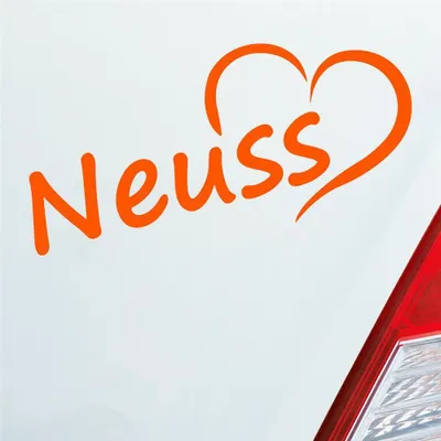 Produktbild von Auto Aufkleber Neuss Herz Stadt City Love Liebe Heimat 9,5x8 cm Orange Sticker Heckscheibenaufkleber
