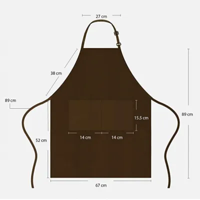 Produktbild von Übergröße Kochschürze,Unisex Schürze zum Kochen, Grillen, Arbeiten, Professionelle Schürze für Kellner, Künstler, Friseur,（Braun）