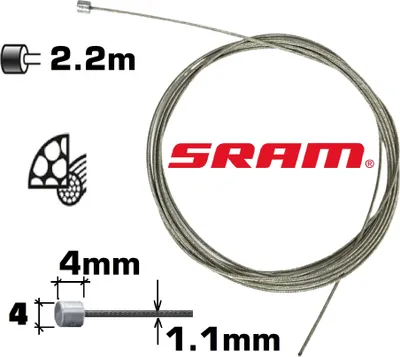 Produktbild von Sram Pitstop 1.1mm x 2.2m Lang Schaltzug Schaltungsinnenzug