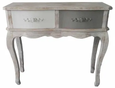 Produktbild von Casa Padrino Landhausstil Konsole Antik Weiß / Mehrfarbig 91 x 33 x H. 80 cm - Konsolentisch im Shabby Chic Look