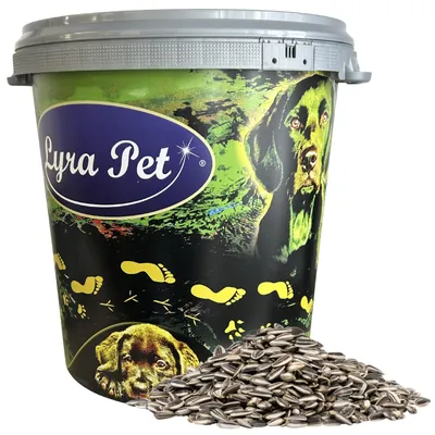 Produktbild von 10 kg Lyra Pet® Sonnenblumenkerne gestreift in 30 L Tonne
