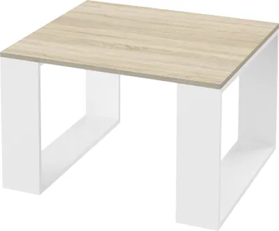 Obrázek produktu pro Konferenční stolek ML-Design 65x65x40 cm, dubový vzhled/bílá, čtvercový stolek ideální do obývacího pokoje a kanceláře