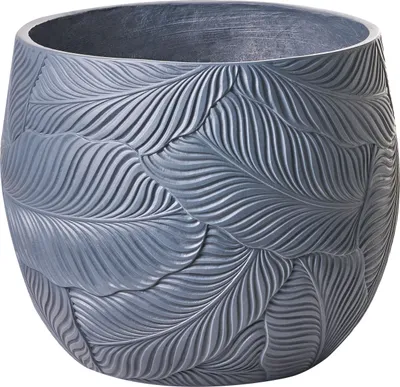 Produktbild von BELIANI Blumentopf Grau Lehm-Faser-Mischung Rund 47x47x43 cm Modernes Design Großer Blumenkübel Übertopf Blumentrog Pflanzgefäß Indoor & Outdoor