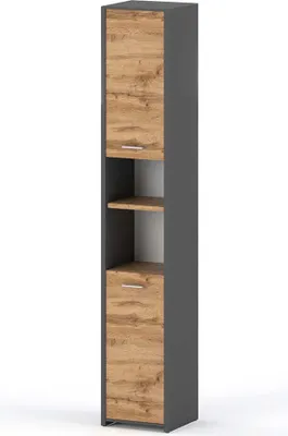Zdjęcie produktu dla Słupek Łazienkowy Stojący Szafka Loft Regał Nowoczesny Szary Dąb Wotan