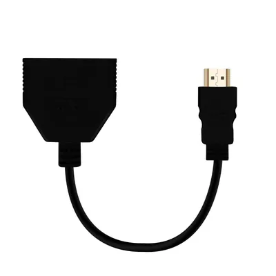 Image de Adaptateur multiport /HUB HDMI mâle vers 2x ports HDMI, par LinQ - Noir