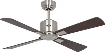 Obrázek produktu pro Energeticky úsporný stropní ventilátor s dálkovým ovládáním Eco Neo III 103 cm broušený chrom Lopatky z ořechového / třešňového dřeva