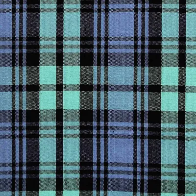 Obrázek produktu pro HOMESCAPES Kostkovaná bavlněná tkanina Black Watch - modrozelená tartanová tkanina v metráži, šířka 150 cm