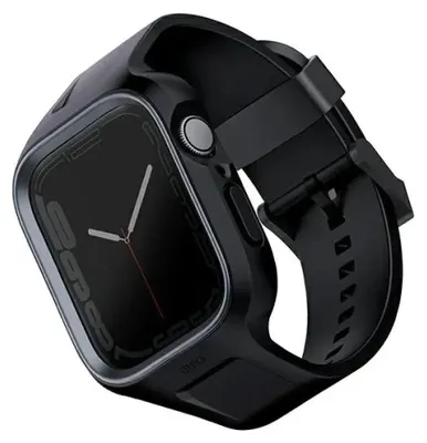 Zdjęcie produktu dla Uniq Pasek Monos 2In1 Apple Watch Strap + Case Series 4/5/6/7/8/9/Se/Se2 44/45Mm. Czarny/Midnight Black