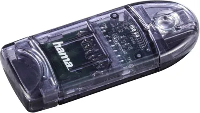 Obrázek produktu pro Hama 00124194, MicroSD (TransFlash), MicroSDHC, MicroSDXC, SD, SDHC, SDXC, Antracit, 5000 Mbit/s, Status, USB, 72 mm