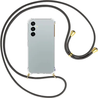 Produktbild von Handykette Backcover-Schutzhülle mit Band (Metall goldfarben) für Samsung Galaxy A54 5G (6.4'') - dunkelgrau