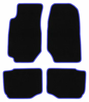 Image de Tapis de sol en moquette pour Ford Granada 1972-1985 (berline) – jeu 4 pièces, noir/bleu, sur mesure – Wielganizator CARLUX
