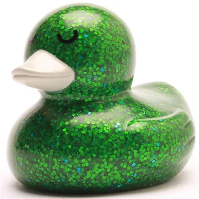 Produktbild von Badeente Glitzer grün Vinyl 6 cm