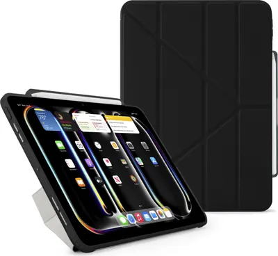 Image de Pipetto Origami No3 Pencil coque iPad Pro 13 (M4) – Positions de support 5-en-1 – Compatibilité avec l'Apple Pencil – Absorption des chocs pour une protection complète