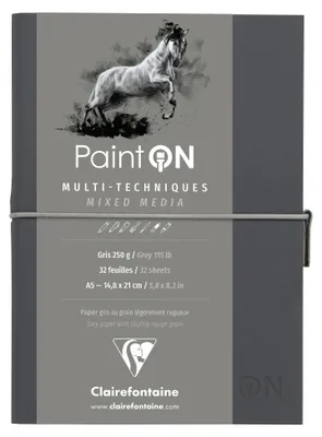Produktbild von Clairefontaine PaintON Heft Fadenb 64S 250g grau