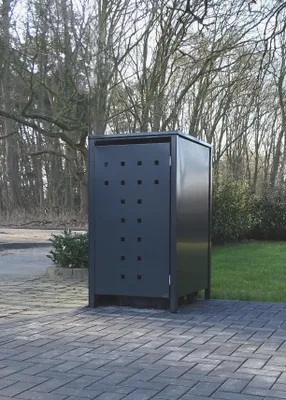 Produktbild von 1 Mülltonnenbox Modell No.7 Anthrazit komplett RAL7016 für 120Liter Mülltonnen