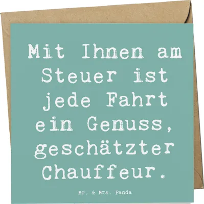 Produktbild von Mr. & Mrs. Panda Glückwunschkarte Spruch Chauffeur Genussfahrt - Meeresbrise - Geschenk, Aufmerksamkeit, doppelkarte, Bedanken, Anerkennung, Dankbarkeit, anlasskarte