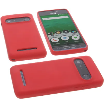 Produktbild von foto-kontor Hülle kompatibel mit Doro 8035 Tasche Silikon TPU Schutz Handytasche rot