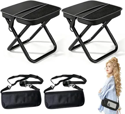 Produktbild von Faltbare Campinghocker 32x28x30 cm, 2 Stück, mit Aufbewahrungstasche, für Outdoor