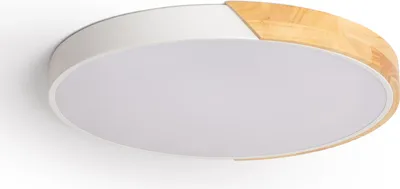 Produktbild von LED Deckenleuchte 36W Rund Holz und Aluminium Ø500 mm CCT Wählbar Semi-Dari Weiß