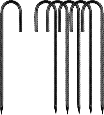 Produktbild von Erdanker 30 cm, 6 Stück, J-förmige Heringe, verzinkter Stahl, für Camping