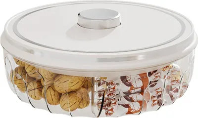 Produktbild von Snackschale Mit Deckel, 5-Fach Druckversiegelte Obstschale, Ideal Für Süßigkeiten Nüsse Trockenfrüchte